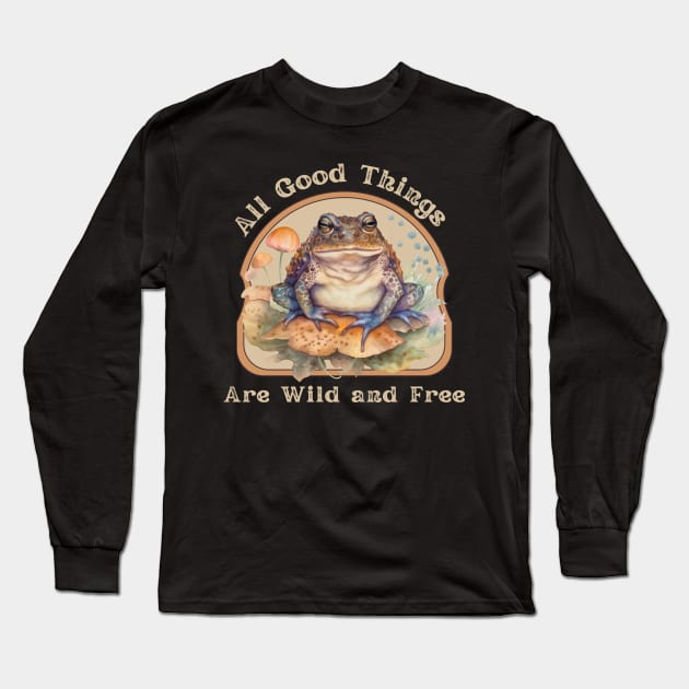 Wild and Free Fairycore Toad Long Sleeve T-Shirt by Curio Pop Relics